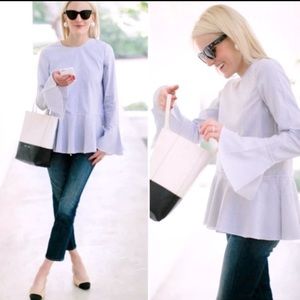 Theory Lexanda Mason Bell Sleeve Peplum Size Medium